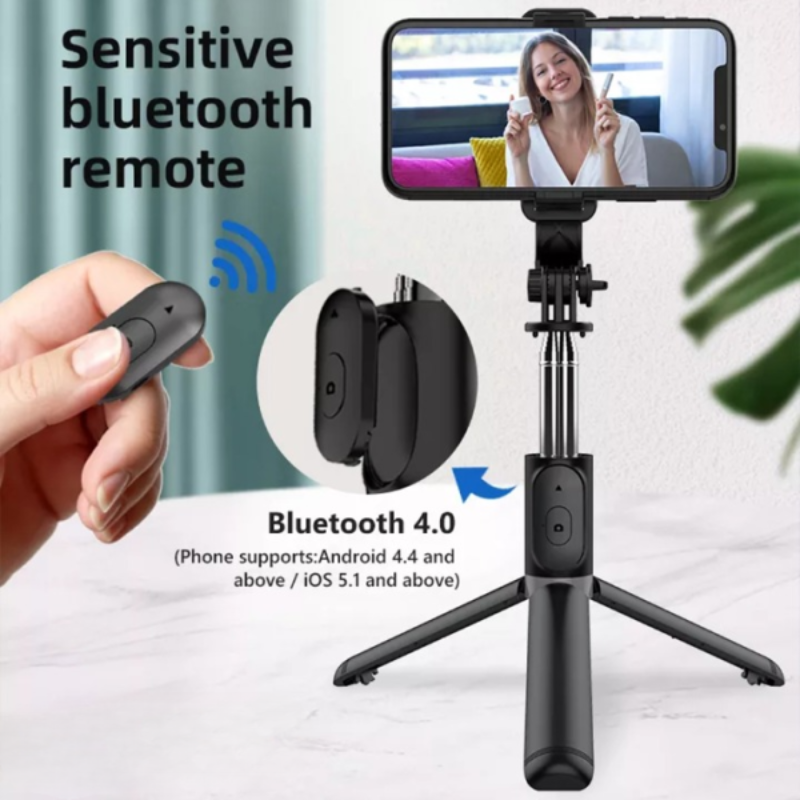 Selfie Stick With Led Light Wireless Bluetooth Foldable Mini Tripod Stand  Main Image